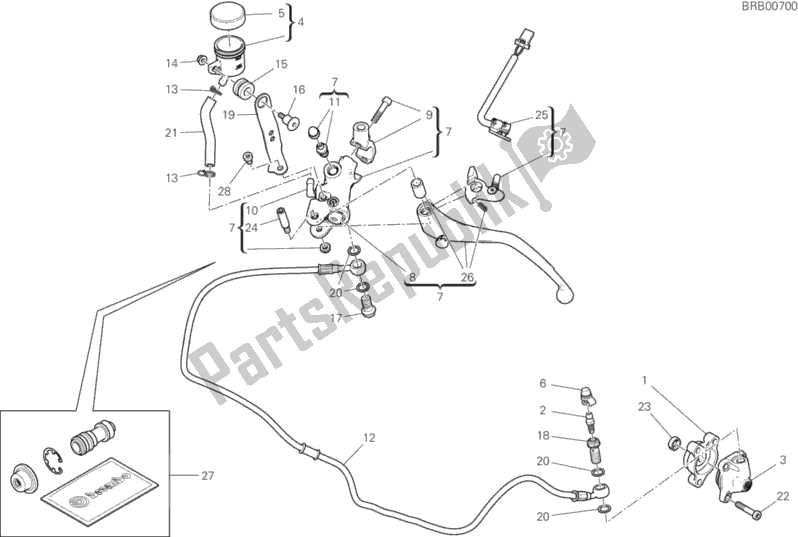 All parts for the Clutch Control of the Ducati Hypermotard 950 USA 2020